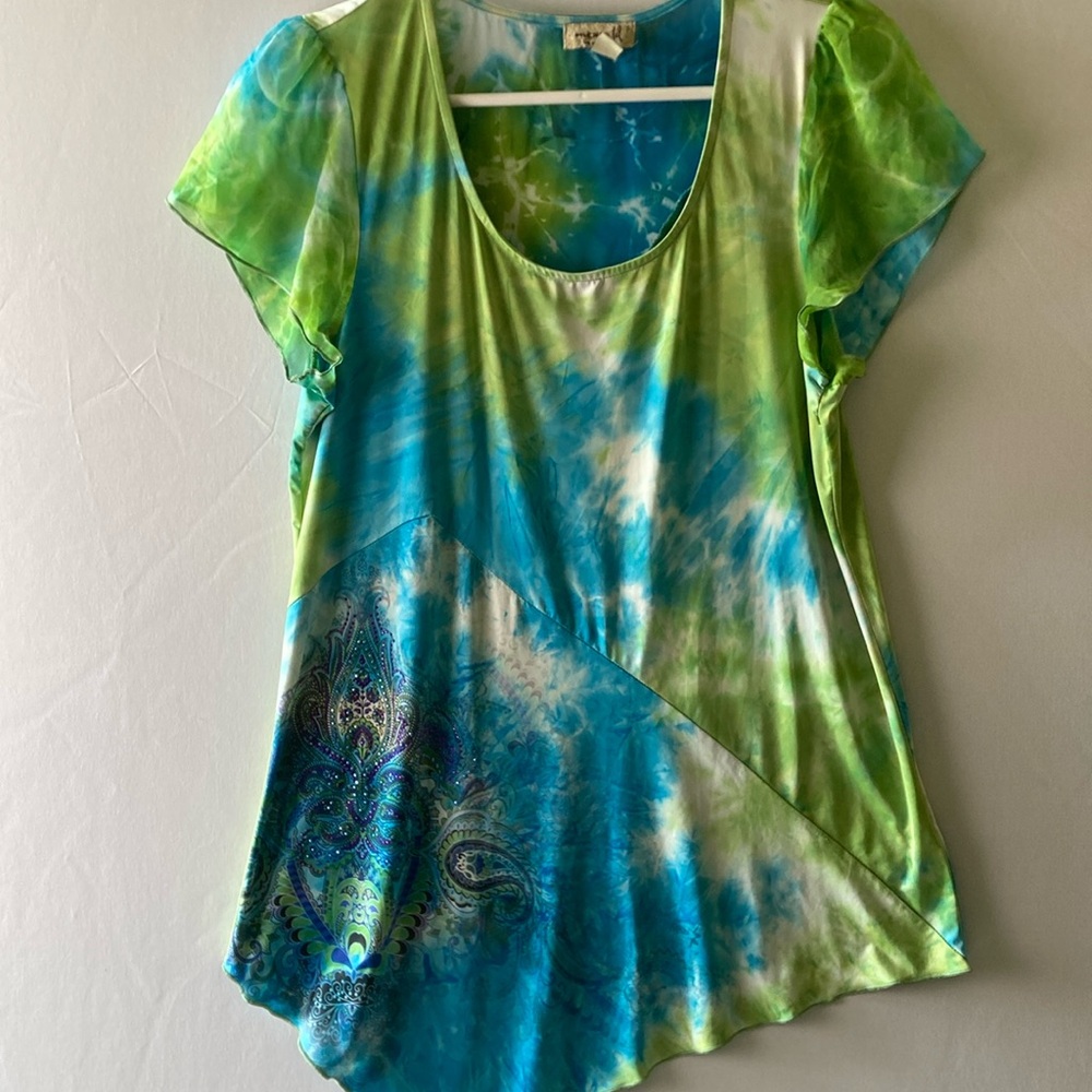 One World Top size small green/blue colors